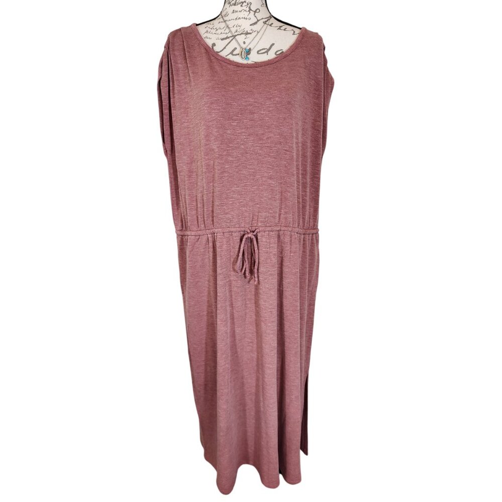 Maurices 24/7 Mauve T-Shirt Fit & Flare Dress 2X